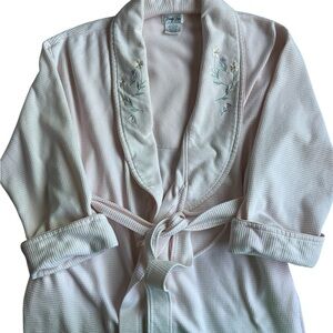 Vintage Vanity Fair Embroidered Light Pink Robe Size XL